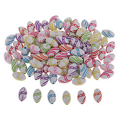 100pcs coloré espaceur acrylique perles en vrac bricolage fabrication de bijoux ovale 8 x 13mm