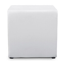 Kokoon Design Pouf repose pieds PU Rubik blanc.