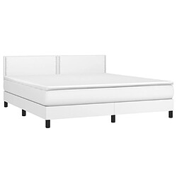 Avis Maison Chic Lit Adulte - Lit simple Lit à sommier tapissier avec matelas moelleux - Meuble de Chambre Blanc 180x200cm Similicuir -MN69753