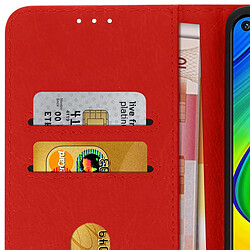 Avizar Étui pour Xiaomi Redmi Note 9 Clapet Portefeuille Fonction Support Vidéo Rouge pas cher