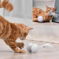 Jouet Pour Chat Auto-rotatif Gobelet Plume Teaser électronique Jouant Jouet Gris