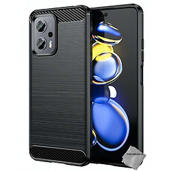 Htdmobiles Coque pour Xiaomi Poco X4 GT 5G - housse etui silicone gel carbone + verre trempe - NOIR