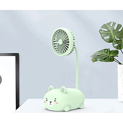 (Ours Vert) Mini Ventilateur De Chargement Usb Portable Design De Dessin Animé Créatif Pliable Pratique