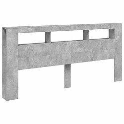 Avis Maison Chic Tête de lit scandinave à LED,meuble de chambre gris béton 220x18,5x103,5cm bois d'ingénierie -MN96667