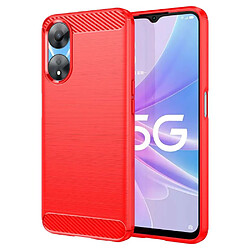 Htdmobiles Coque pour Oppo A58 5G / A78 5G - housse etui silicone gel carbone + verre trempe - ROUGE