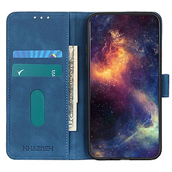 Etui en PU texture rétro, fermeture magnétique, anti-chocs avec support pour votre Motorola Edge 30 Lite/Edge 30 Neo 5G - bleu