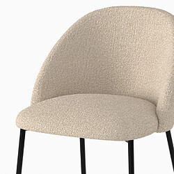 Rendez Vous Deco Chaise pour îlot central 66 cm Karl en tissu bouclé crème (lot de 2) pas cher