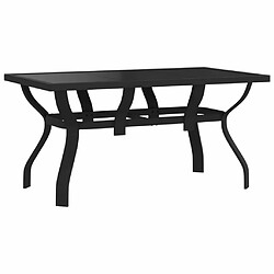 Maison Chic Table de jardin | Table d'extérieur Noir 140x70x70 cm Acier et verre -GKD24231