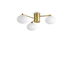 Ideal Lux Plafonnier Globe 3 Lumières 60cm Laiton Matériau : Métal Coloris : Laiton Nombre d'ampoules : 3 Type d'ampoule : G9 Puissance max par ampoule (W) : 28 Ampoules incluses : Oui IP : 20 Hauteur en Cm : 18 Diamètre en Cm