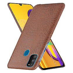 Wewoo Coque Rigide Pour Galaxy M30s antichoc Crocodile Texture PC + Etui en PU Marron