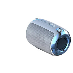 General Haut-parleur Bluetooth stéréo 5 W, le haut-parleur Bluetooth utilise la dernière technologie Bluetooth 5.0, son surround HD 360° avec basses, TWS, haut-parleur portable pour le camping sur la plage (gris argenté).