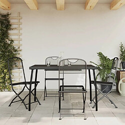 Ensemble à manger de jardin 5 pcs,Table et chaise à dîner anthracite métal maille -MN86224