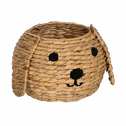 BigBuy Home Panier Chien Noir Beige Fibre naturelle 27 x 27 x 19 cm