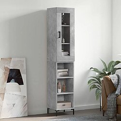 vidaXL Buffet haut Gris béton 34,5x34x180 cm Bois d'ingénierie