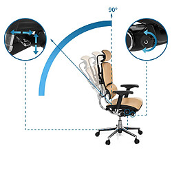 Chaise de bureau / fauteuil de direction ERGOHUMAN cuir safran hjh OFFICE