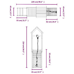 vidaXL Maisonnette de jeu avec mur d'escalade bois massif de pin pas cher