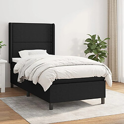 Maison Chic Structures de lit + matelas,Lit à sommier tapissier et matelas pour Chambre Noir 80x200 cm Tissu -MN64210