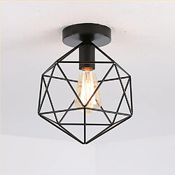 Stoex Retro Plafonnier Industrielle Vintage Cage Noir,Lampe de plafond en Métal Fer Luminaire E27 Edison pour Salon Chambre Cuisine