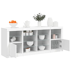 Maison Chic Commode Buffet - Meuble de rangement avec lumières LED blanc 163x37x67 cm -GKD86000