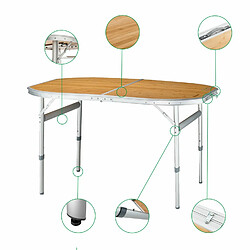 Table de camping pliable avec poignée de transport - Kingcamp - Forme arrondie