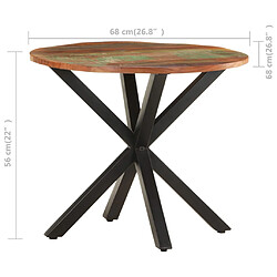 vidaXL Table d'appoint 68x68x56 cm Bois de récupération massif pas cher