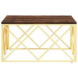 Avis Maison Chic Tabls basse,Table Console pour salon doré acier inoxydable et bois massif récupération -MN94015