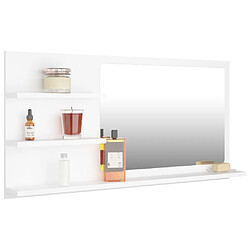 Avis Maison Chic Miroir moderne de salle de bain,Décoration Miroir mural Bain Blanc 90x10,5x45 cm Aggloméré -MN98098