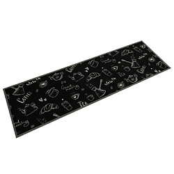 vidaXL Tapis de cuisine lavable imprimé Morning noir 45x150 cm velours