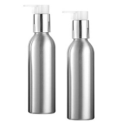 2x Bouteilles De Pompe De Shampooing De Maquillage Vides Contenants En Aluminium De Lotion Crème 150 Ml