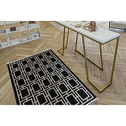 RUGSX Tapis AMOUR 53078B noir - Géométrique, lignes moderne, élégant 78x300 cm pas cher