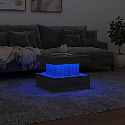 ComfortXL Table Basse Avec Lumières LED Sonoma Gris 50x50x40 Cm pas cher