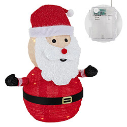 Ecd Germany Père Noël LED décoration avec bonnet barbe et gants 68cm figurine d'hiver jardin pas cher