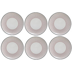 Ac-Deco Set de 6 assiettes plates Lunis - D 27 cm - Rouge