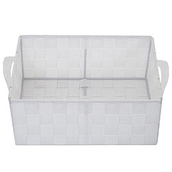 Avis Decoshop26 Panier de stockage panier décoration rangement accessoires salle de bain maquillage 14x31x23 cm blanc 04_0003765