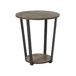 Beliani Table d'appoint bois foncé et noir ORICK