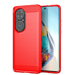 Mofi Coque en TPU Fibre de carbone brossé rouge pour votre Huawei P50