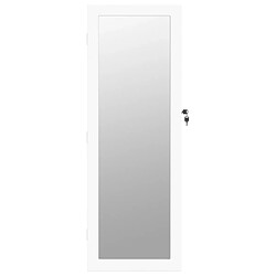 Avis vidaXL Armoire à bijoux avec miroir et éclairage LED mural blanc