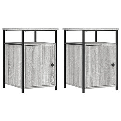 Maison Chic Lot de 2 Tables de chevet - Tables de Nuit sonoma gris 40x42x60cm bois d'ingénierie