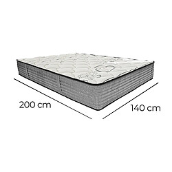 Visiodirect Matelas 140x200 cm ZARINA en mousse mémoire de forme, indépendance du couchage, face été/hiver, épaisseur 26cm