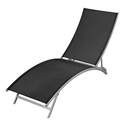 Maison Chic Chaise longue - Transat - Bain de Soleil Acier et textilène Noir