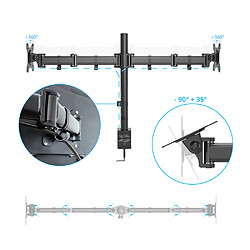 Avis Hjh Office Fixation pour écran VM-MF2 2- bras 13 - 27 pouce noir