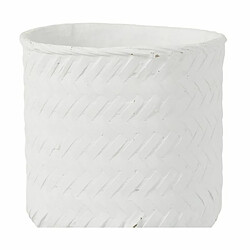 Paris Prix Cache Pot en Ciment Tissage 25cm Blanc