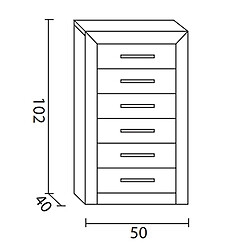 Acheter Pegane Chiffonnier Meuble de rangement en pin massif coloris cerisier - Longueur 50 x Profondeur 40 x Hauteur 102 cm