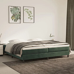 Maison Chic Lit Adulte - Lit simple Lit à sommier tapissier et matelas moelleux - Meuble de Chambre - Vert foncé 200x200cm Velours -MN54089