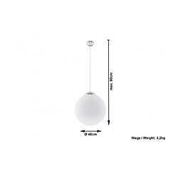 Acheter Luminaire Center Suspension UGO verre/acier blanc/chrome 1 ampoule