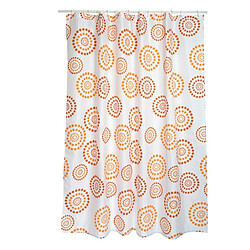 MSV Rideau de douche Polyester DOTS 180x200cm QUALITÉ PREMIUM Orange - Anneaux inclus