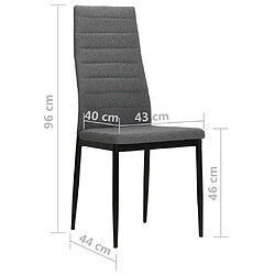 vidaXL Chaises à manger lot de 2 gris clair tissu pas cher