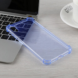 Wewoo Coque TPU Transparent Dropproof 0.75mm pour iPhone XR (Bleu)