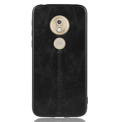 Wewoo Coque Pour Motorola Moto G7 Power Shockproof couture Motif vache peau PC + PU + TPU Case noir