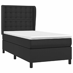 Avis Maison Chic Lit Adulte - Lit simple Lit à sommier tapissier avec matelas moelleux - Meuble de Chambre - Noir 90x200 cm Similicuir -MN26223